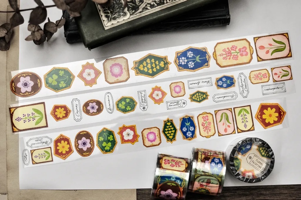 喵吉星．Floral Painting 2 植物小畫2 3.5cm亮面PET膠帶 <整捲/分裝>