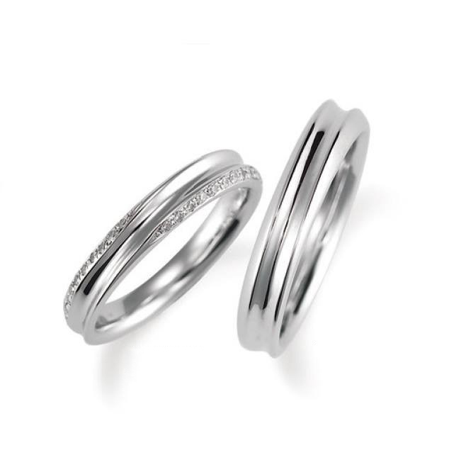 Parallel Galaxy - My Dearest日本18K白金天然鑽石結婚戒指