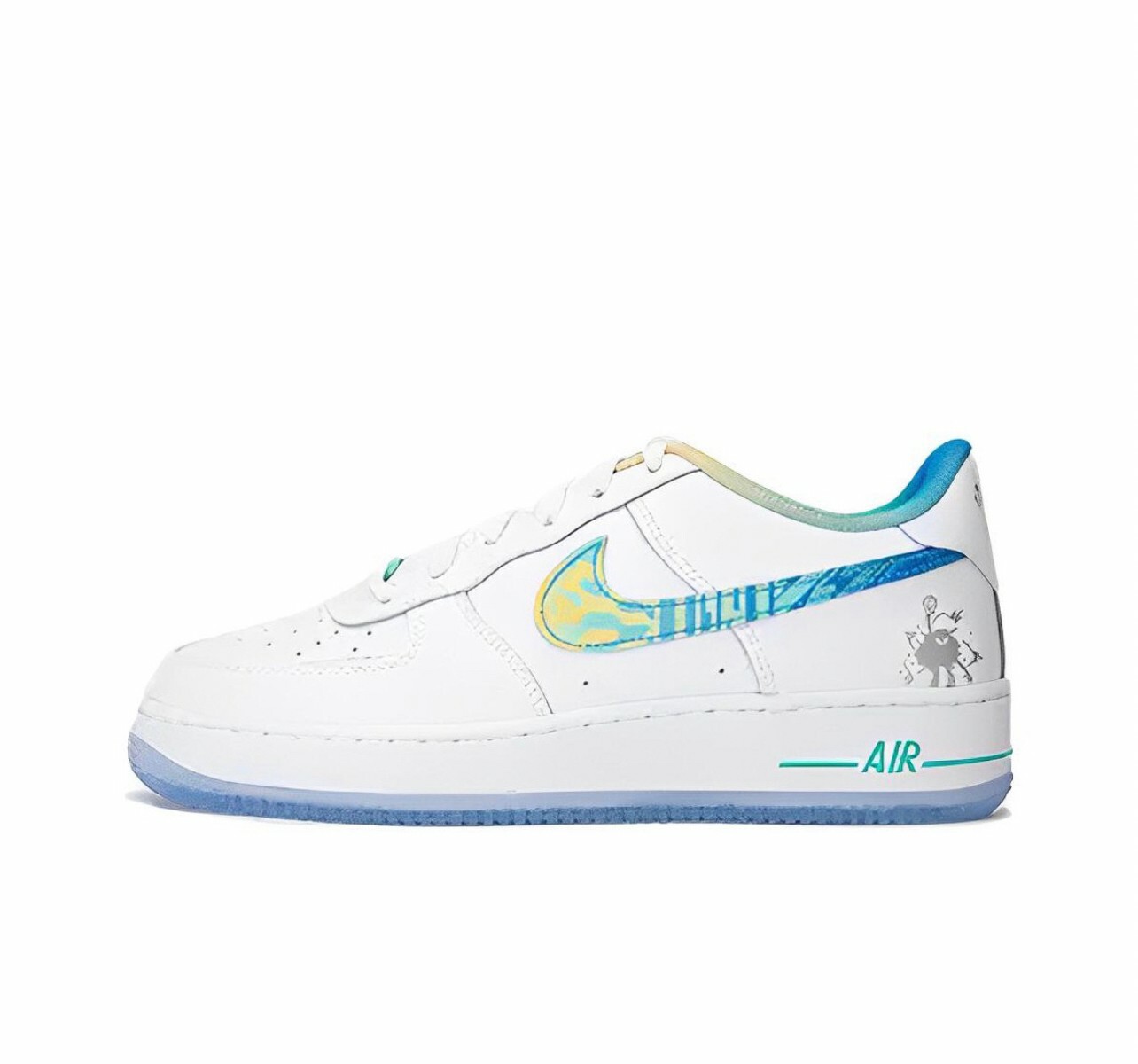 代購  Nike Air Force 1 LOW LV8 果凍底 休閒鞋 籃球 漸變色 白綠藍 MAY-