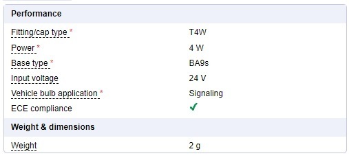飛利浦 13929 T4W 2V 4W BA9S 指示燈