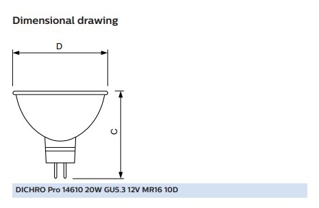 飛利浦 BRILLIANTLINE DICHROIC 50 20W 12V 14610 MR16 10D GU5.3