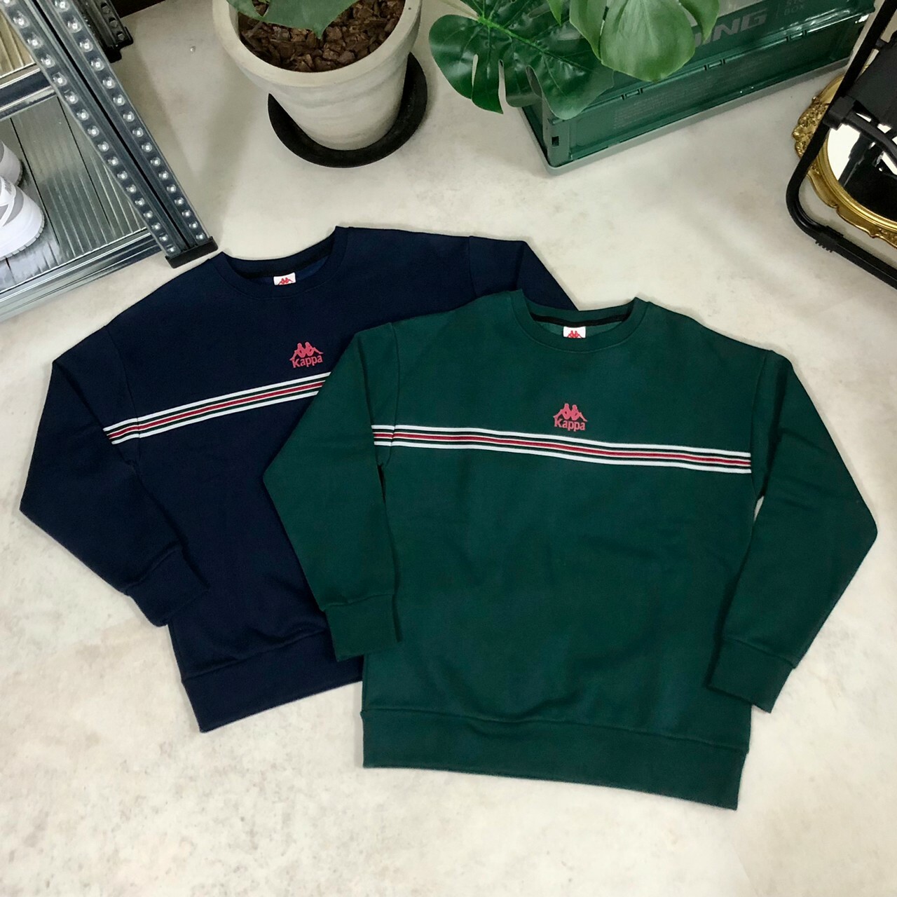 Kappa 中性長袖針織圓領棉衫運動大學Tee 321D3LW