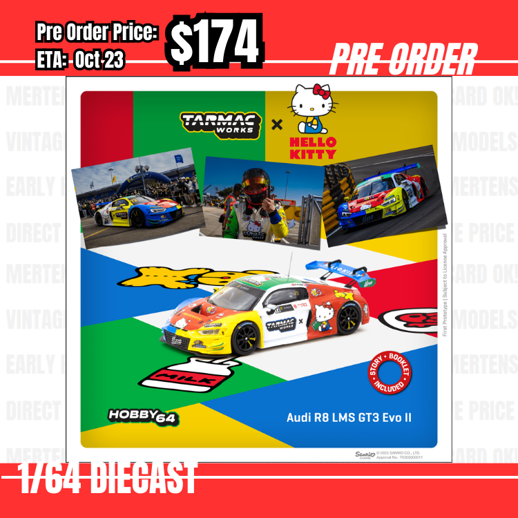 Pre Order-$174 Tarmac 1:64 Audi R8 LMS GT3 Evo II Macau GT Cup 2022 Uno Racing Adderly Fong [OD25/05]