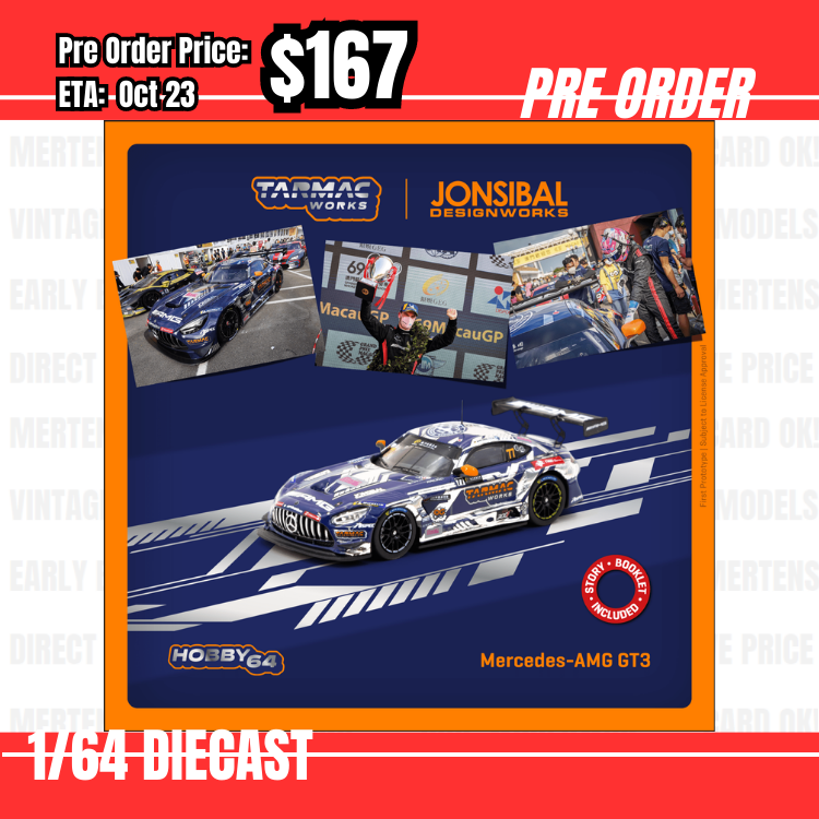 Pre Order-$167 Tarmac 1:64 Mercedes-AMG GT3 Macau GT Cup 2022 Winner Craft-Bamboo Racing Maro Engel [OD25/05]