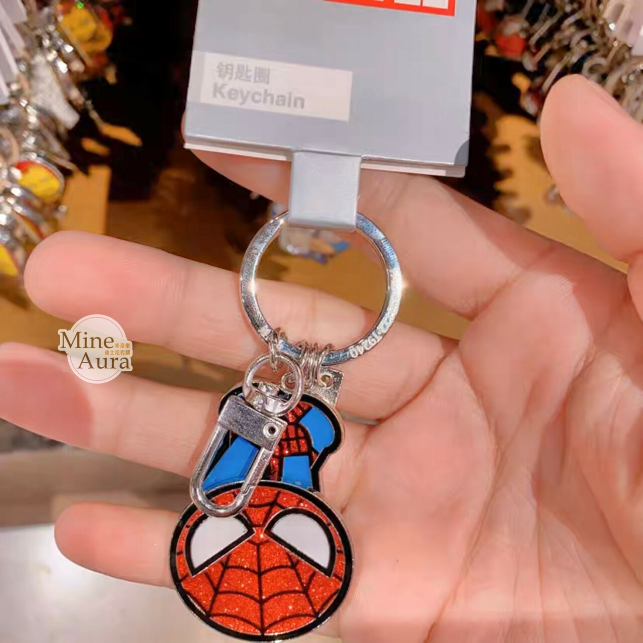 Q版 蜘蛛人 Spider-Man 倒立 造型 金屬 鑰匙圈 吊飾 漫威 Marvel -上海迪士尼樂園