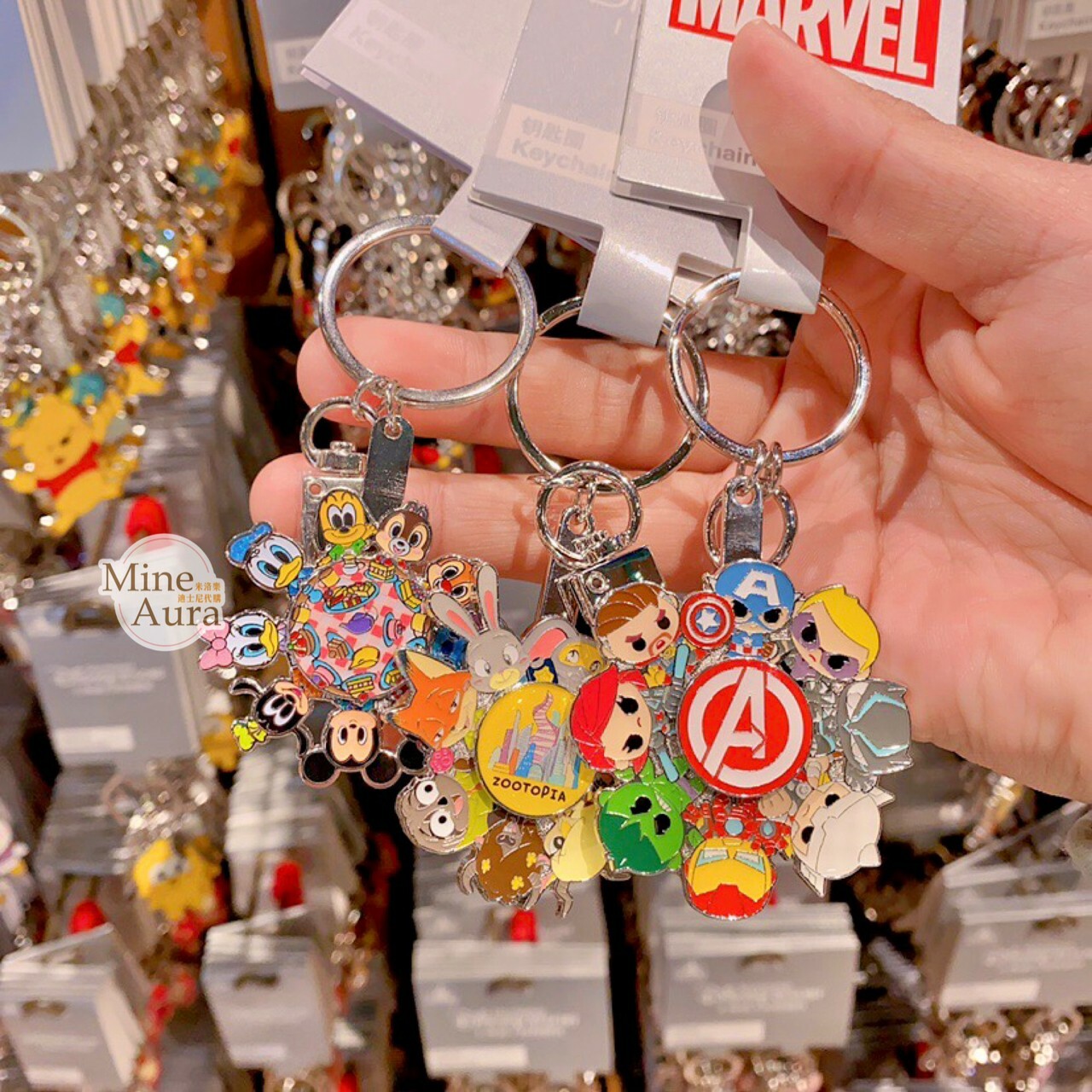 米奇 Mickey 好友集合 療癒轉轉 旋轉 金屬 鑰匙圈 吊飾 -上海迪士尼樂園