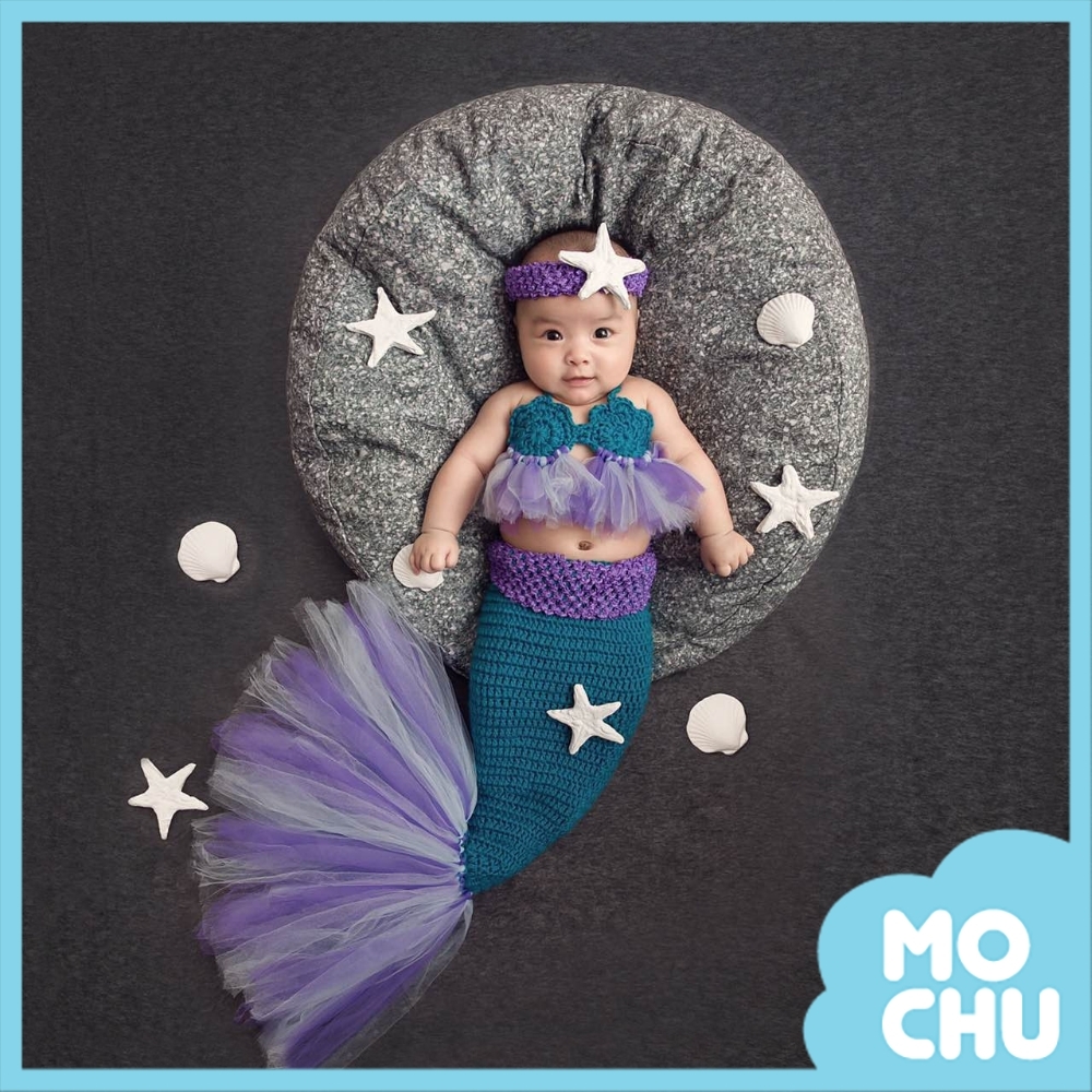 網紅寶寶拍照款-紫色美人魚