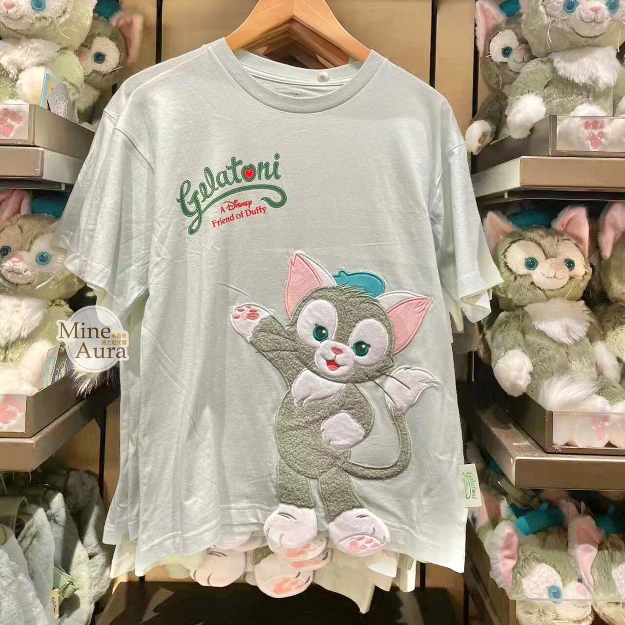 傑拉托尼 畫家貓 Gelatoni 全身圖案造型 上衣 短T -上海迪士尼樂園