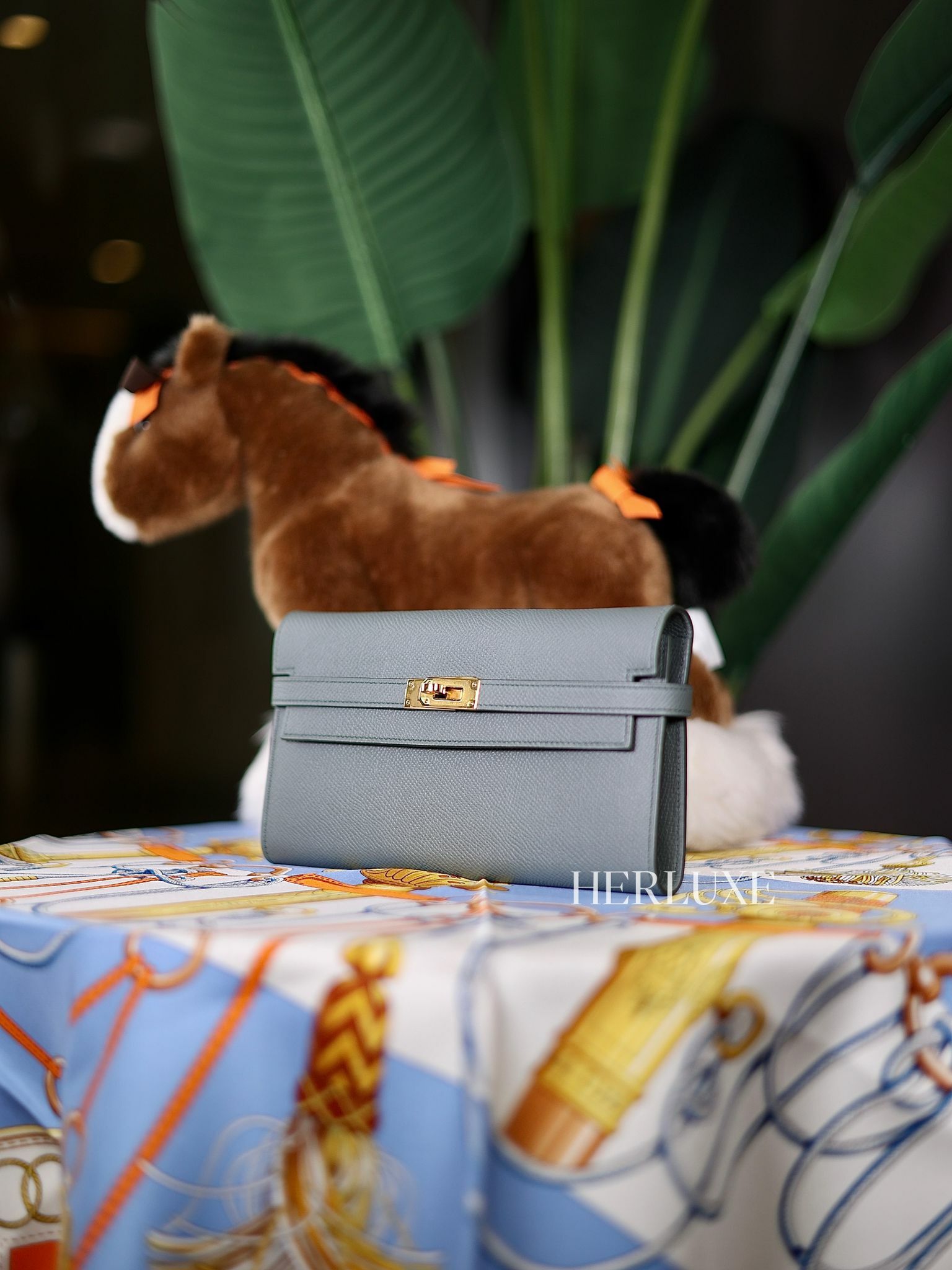 Kelly long wallet 63 vert amanda cc epsom D