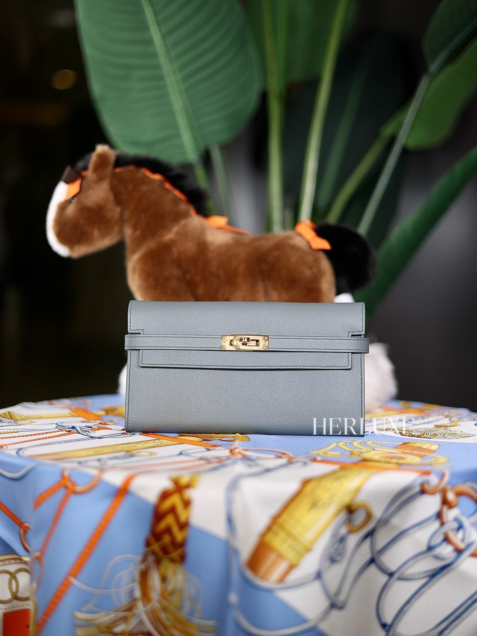 Kelly long wallet 63 vert amanda cc epsom D