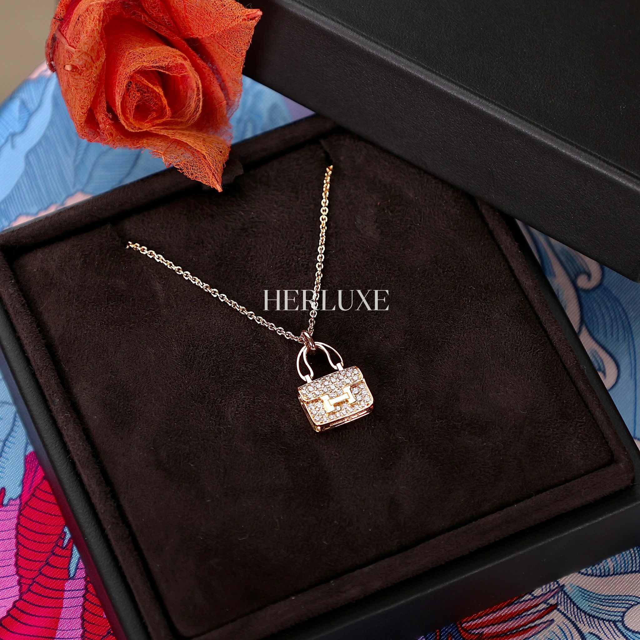 Constance diamond necklace 18K rose gold 0.44cts 玫瑰金 全鑽頸鏈