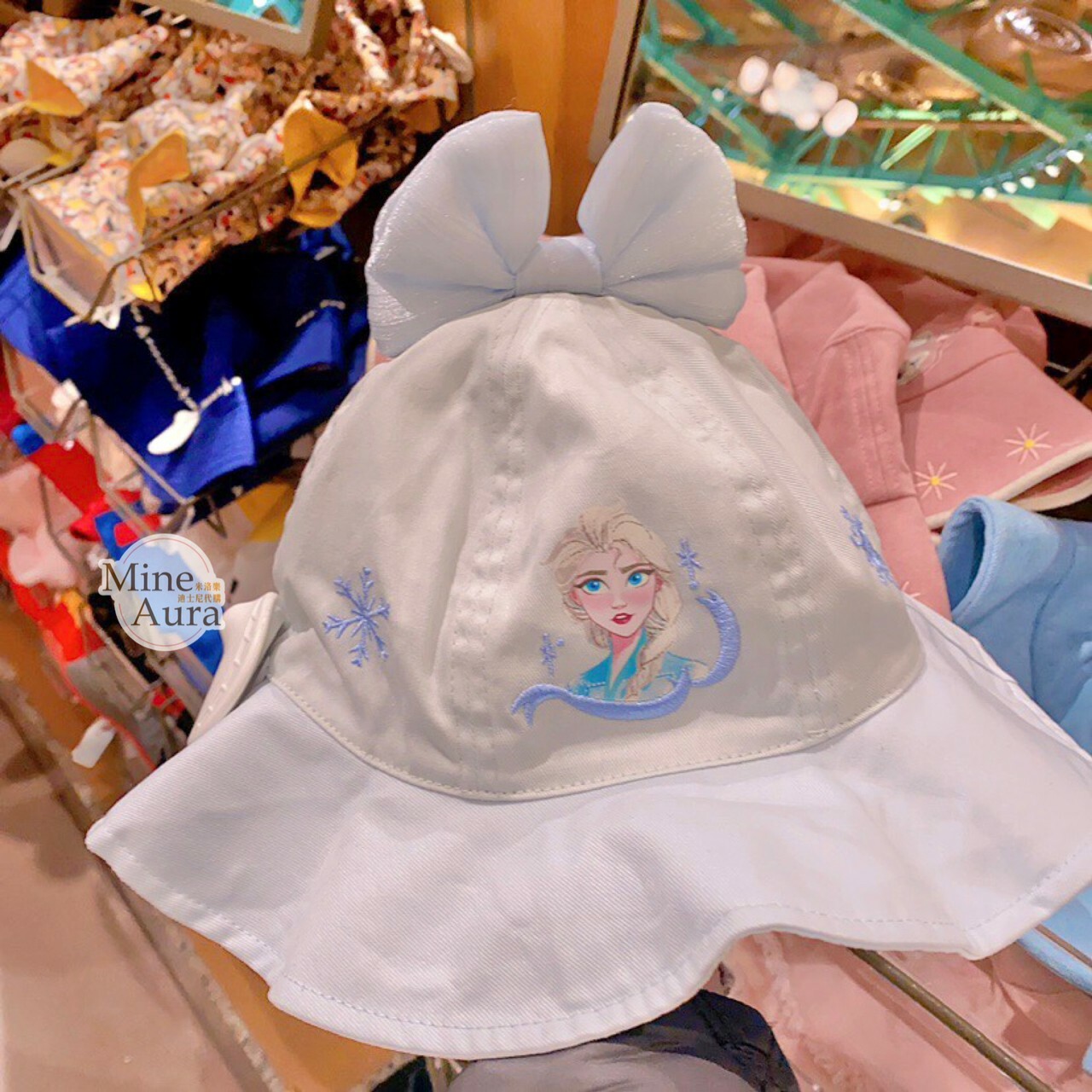 艾莎 Elsa 立體蝴蝶結 造型 兒童 漁夫帽 帽子 冰雪奇緣 Frozen -上海迪士尼樂園