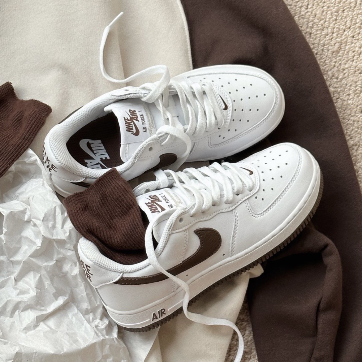 Nike Air Force 1 low 可可摩卡 白棕 DM0576-100