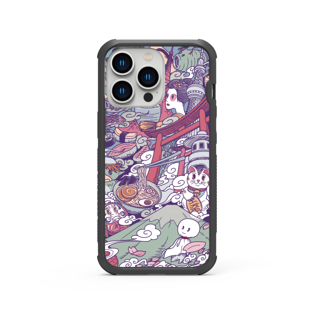 iPhone 13/12/11 輕坦克防摔手機殼 / 招財貓 (彩繪風格)