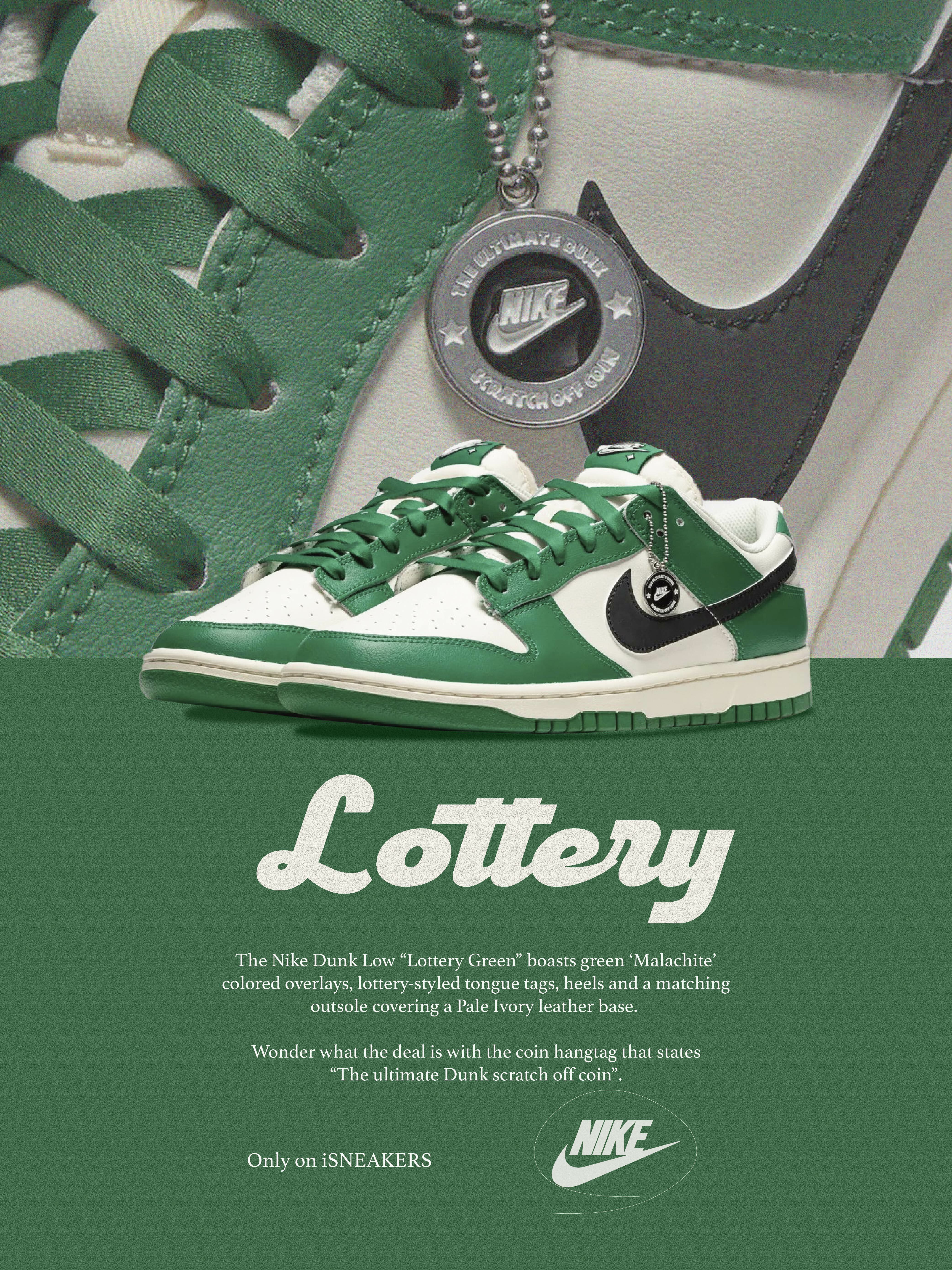 iSNEAKERS｜Nike Dunk Low Lottery Green 綠彩票DR9654-100