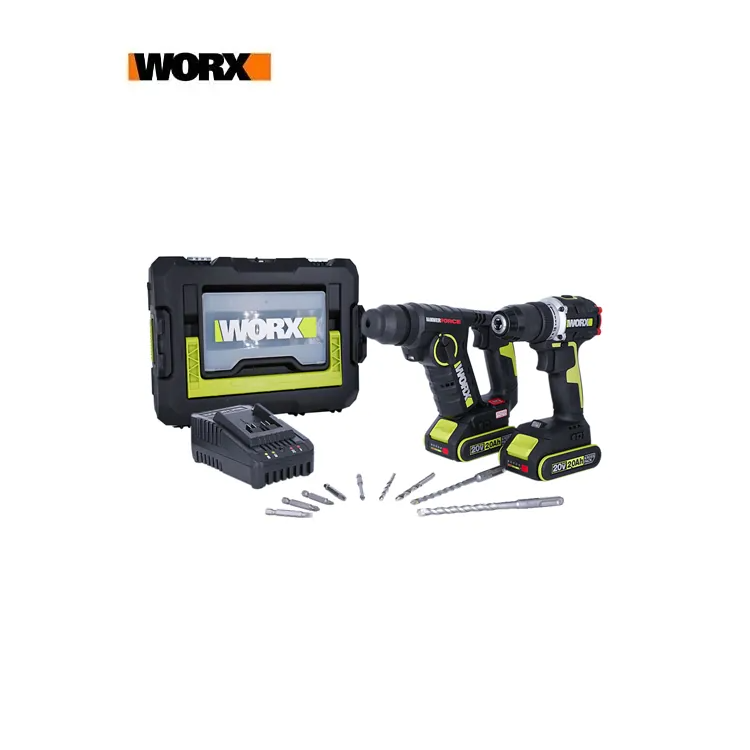 WORX WU938無刷兩用油壓鑽+電鑽孖寶 (2.0Ah套裝)