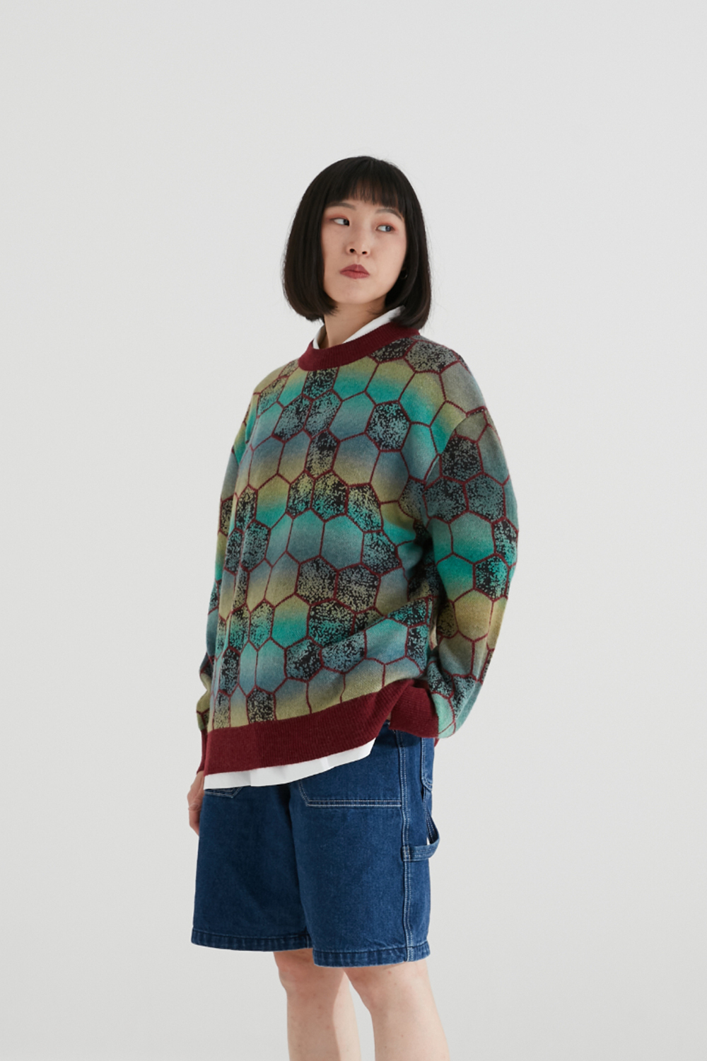 Hexagonal Bricks in Shrine - Long Sleeves Top