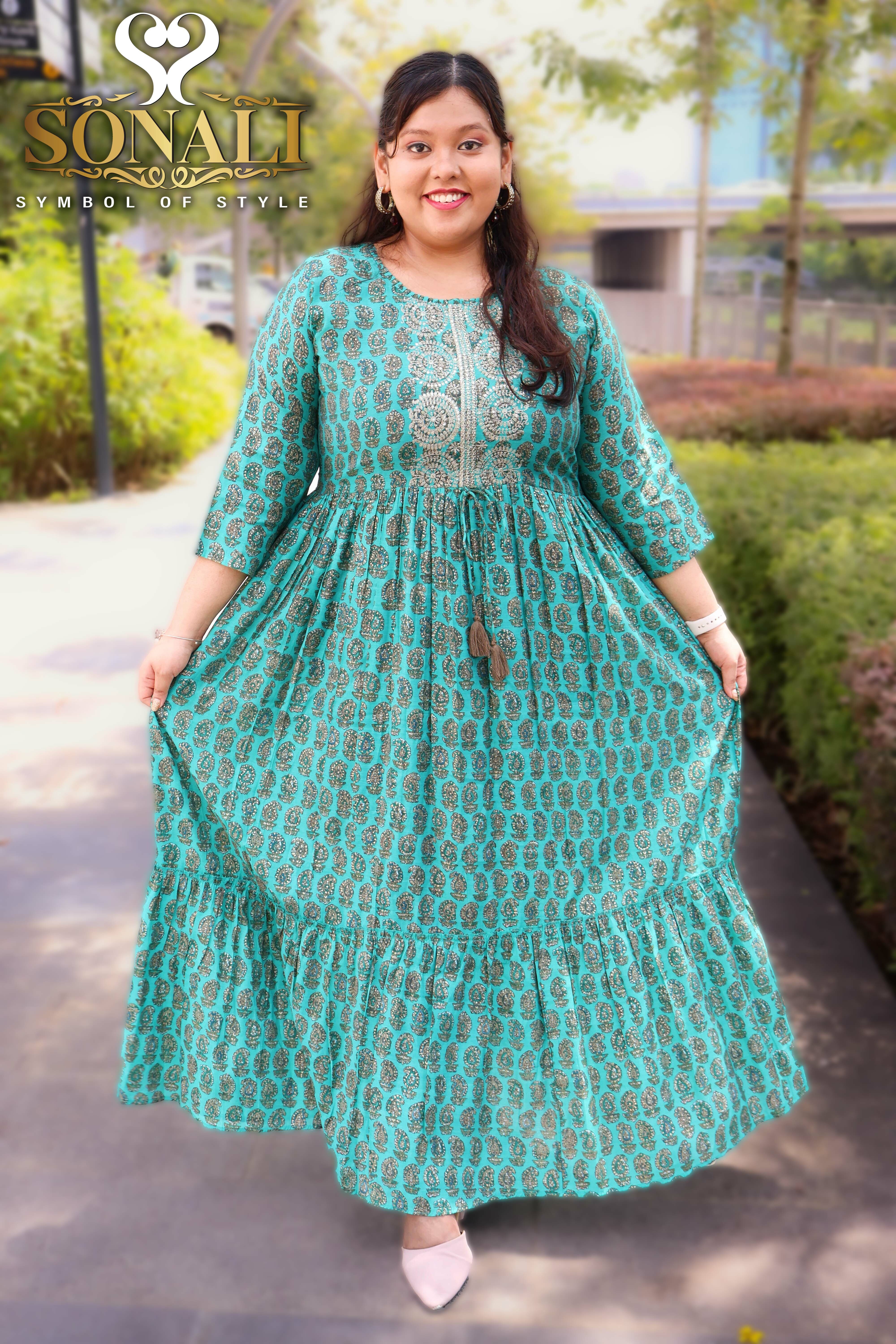 Sonali Premier Quality Designer Gown Collection / Women Plus Size Gown / Long Dress