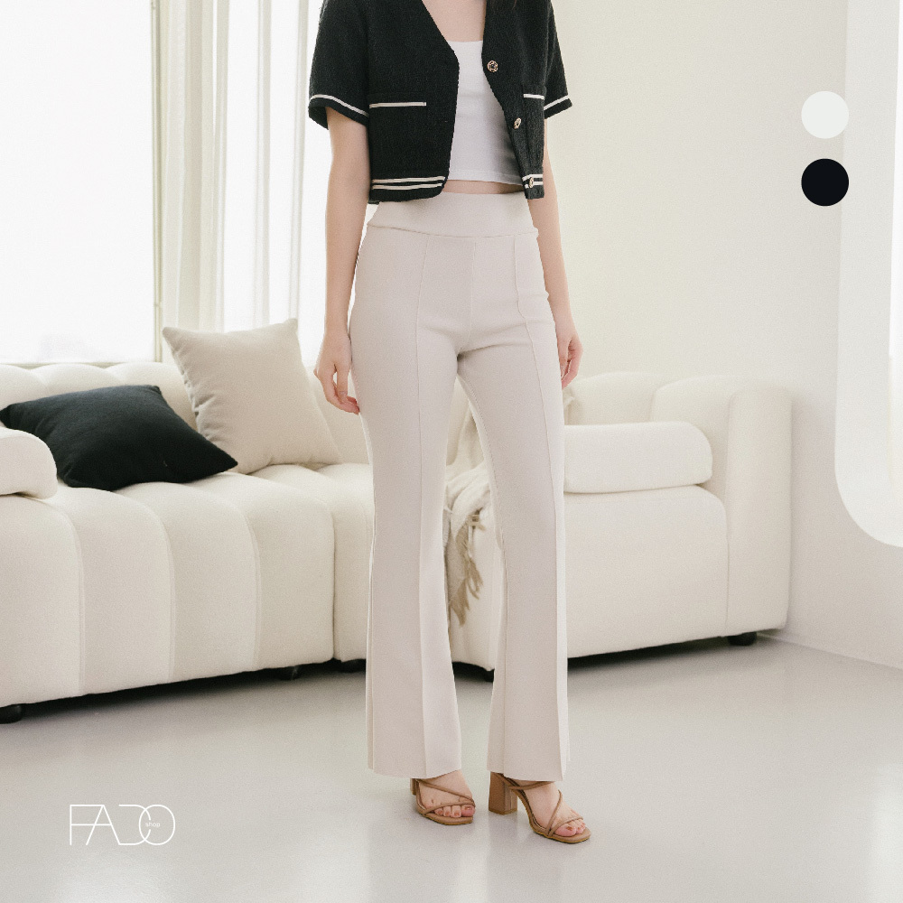 法朵Fado Shop｜高腰超彈顯瘦褲 273C041 黑/杏