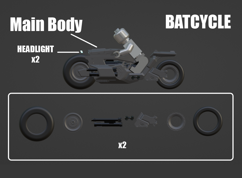 [Leqo][Parts][In Stock] Batcycle (Minifigures Not include)