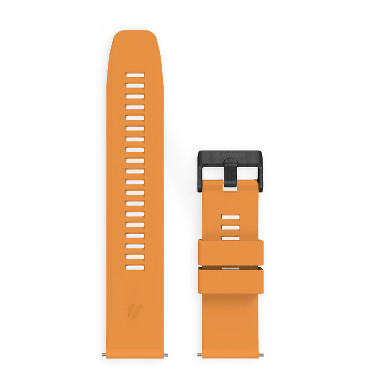 MISSION2 / MISSION3 橘黑色矽膠錶帶-M