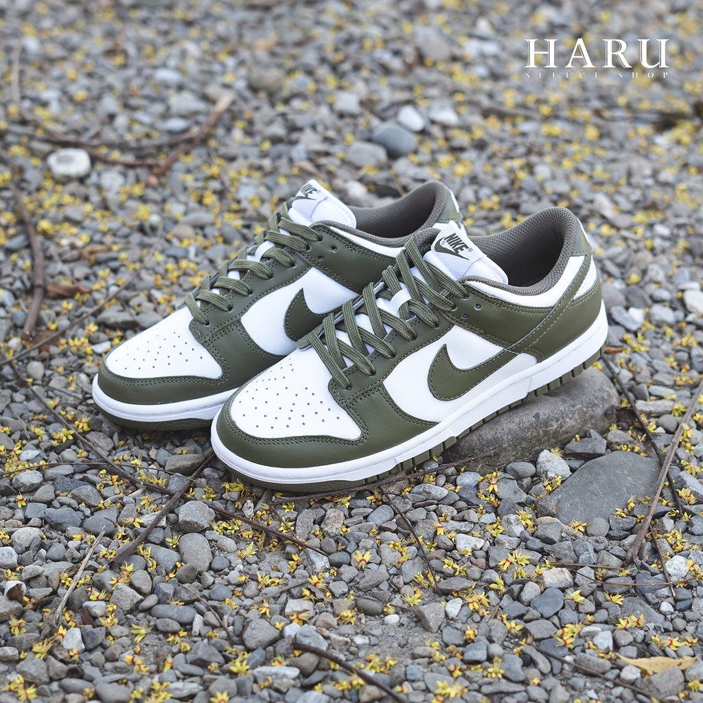 NIKE DUNK LOW "Medium Olive" 橄欖綠 白綠 有男生尺寸 男女同款 女生復古休閒鞋 DD1503-120