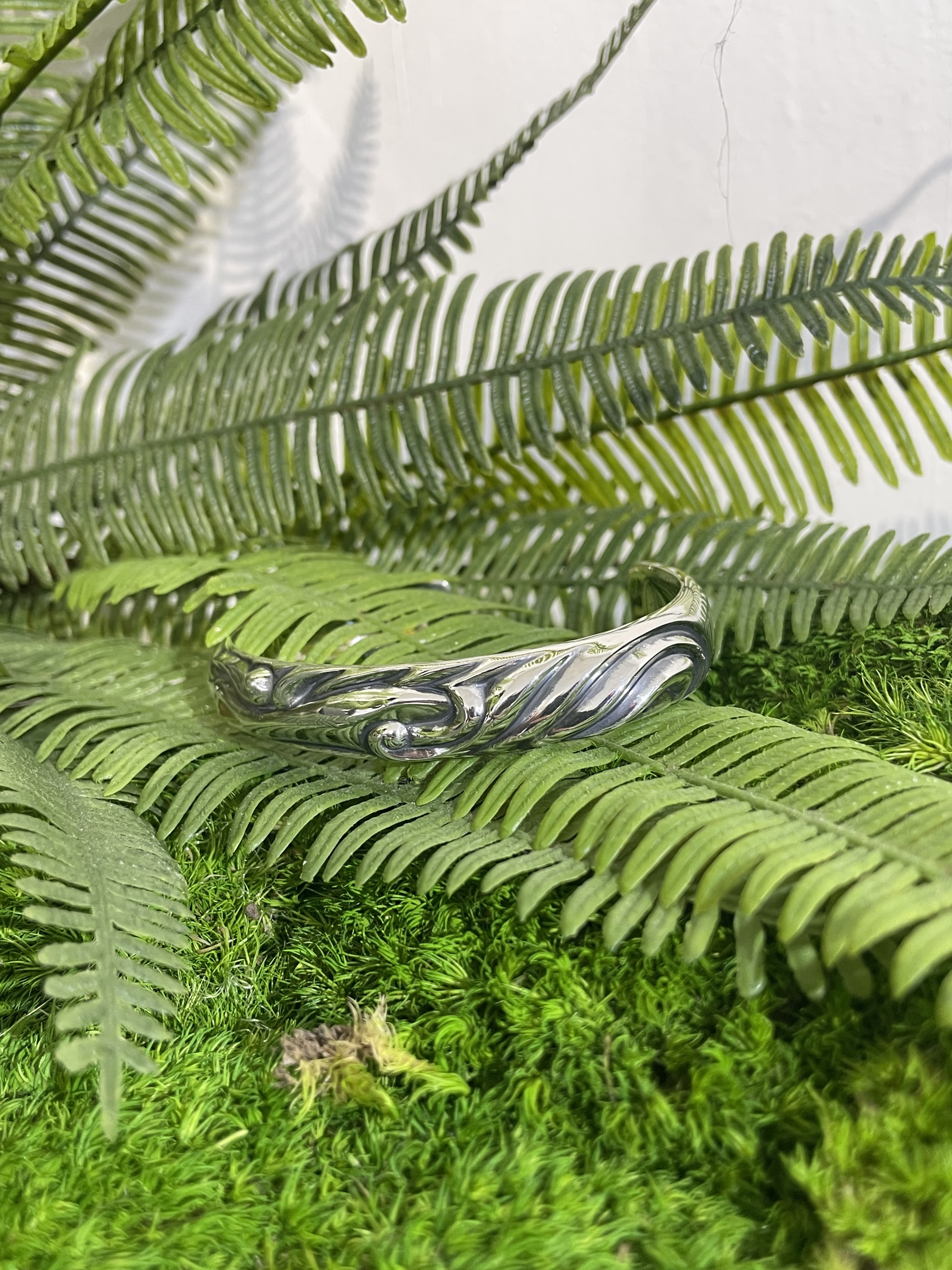 LONE ONES MF Bracelet : Soul Mate Cuff Fusion 18k Yellow Gold Eye w/Gold Flower- 925 Sterling Silver