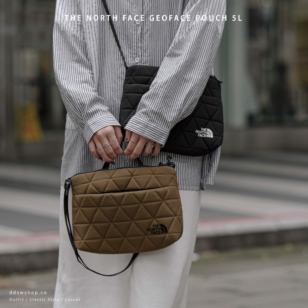 The North Face Geoface Pouch 包包菱格紋防撞小包黑色咖啡色