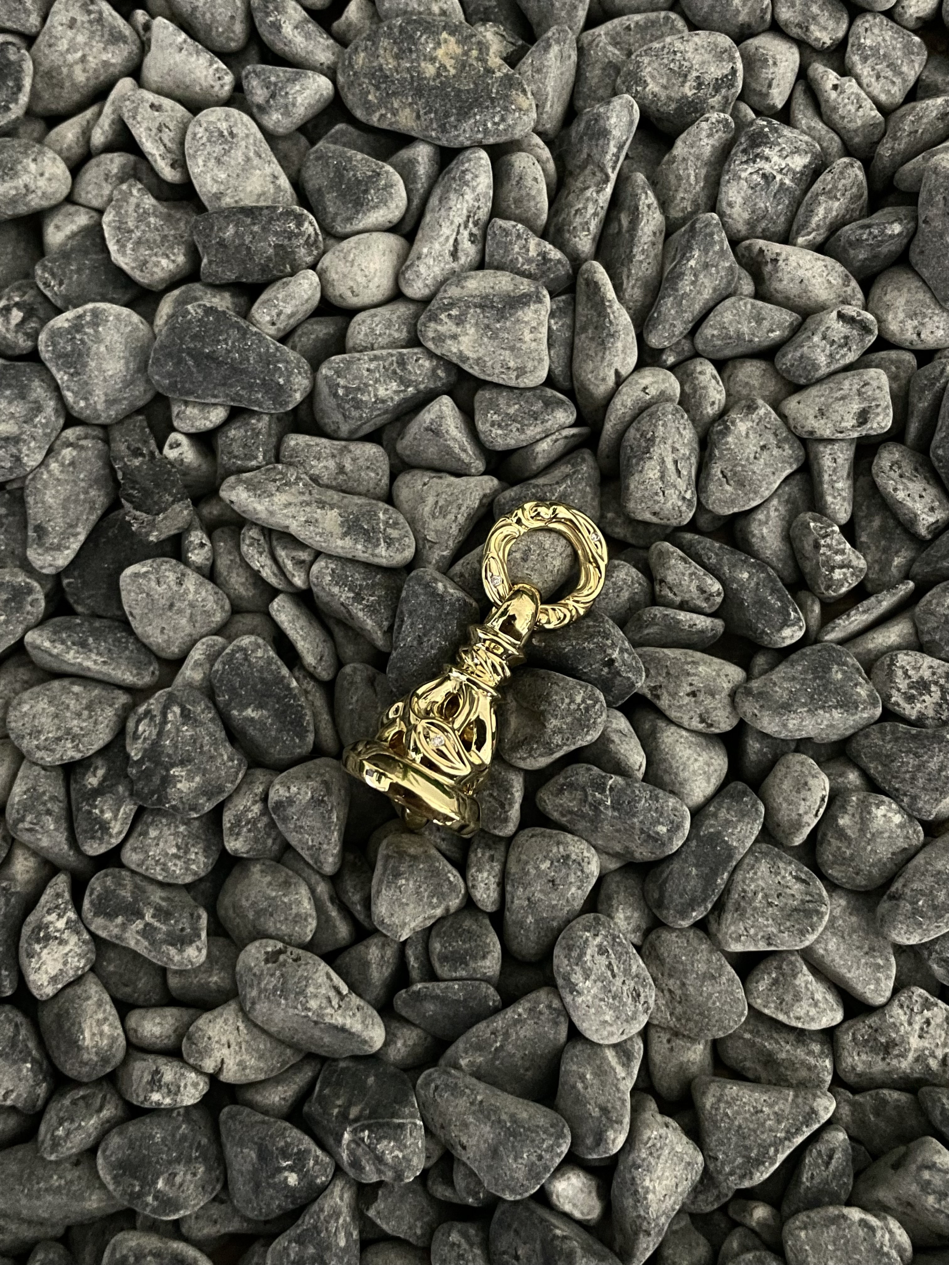 LONE ONES Crane Bell- Small- 18K Yellow Gold With Diamonds