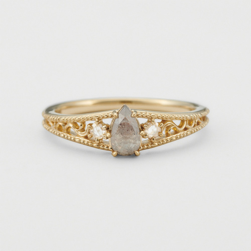 【輕奢】復古滴音-14K金+925純銀拉長石