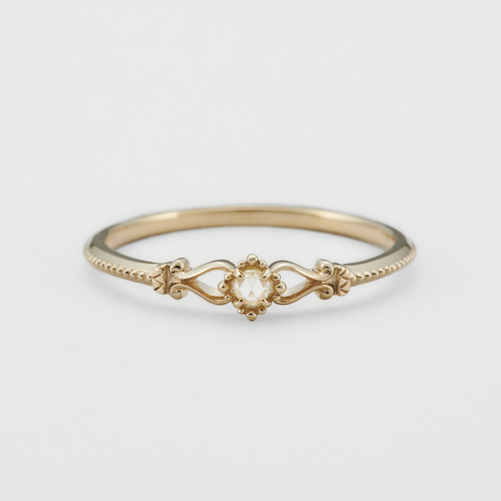 【輕奢】巴洛克之夢-14K金+925純銀白鋯石戒指