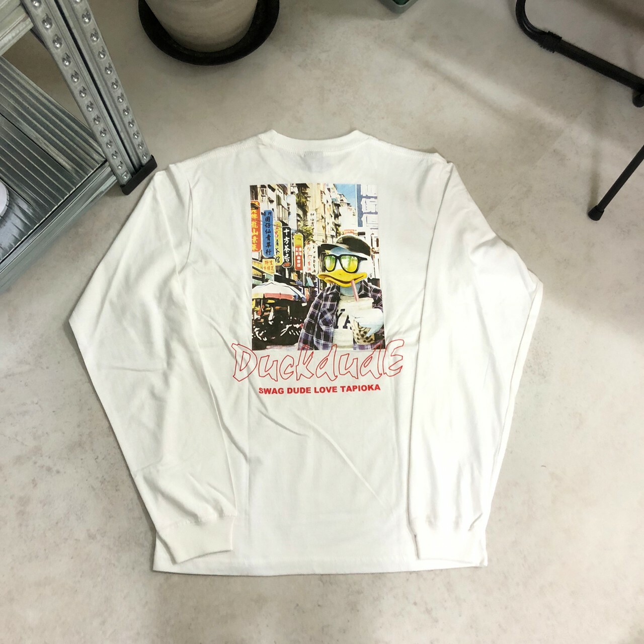 Duck Dude 達酷鴨 Dd Photo L/S TEE 相片珍奶薄長Tee I-0370013