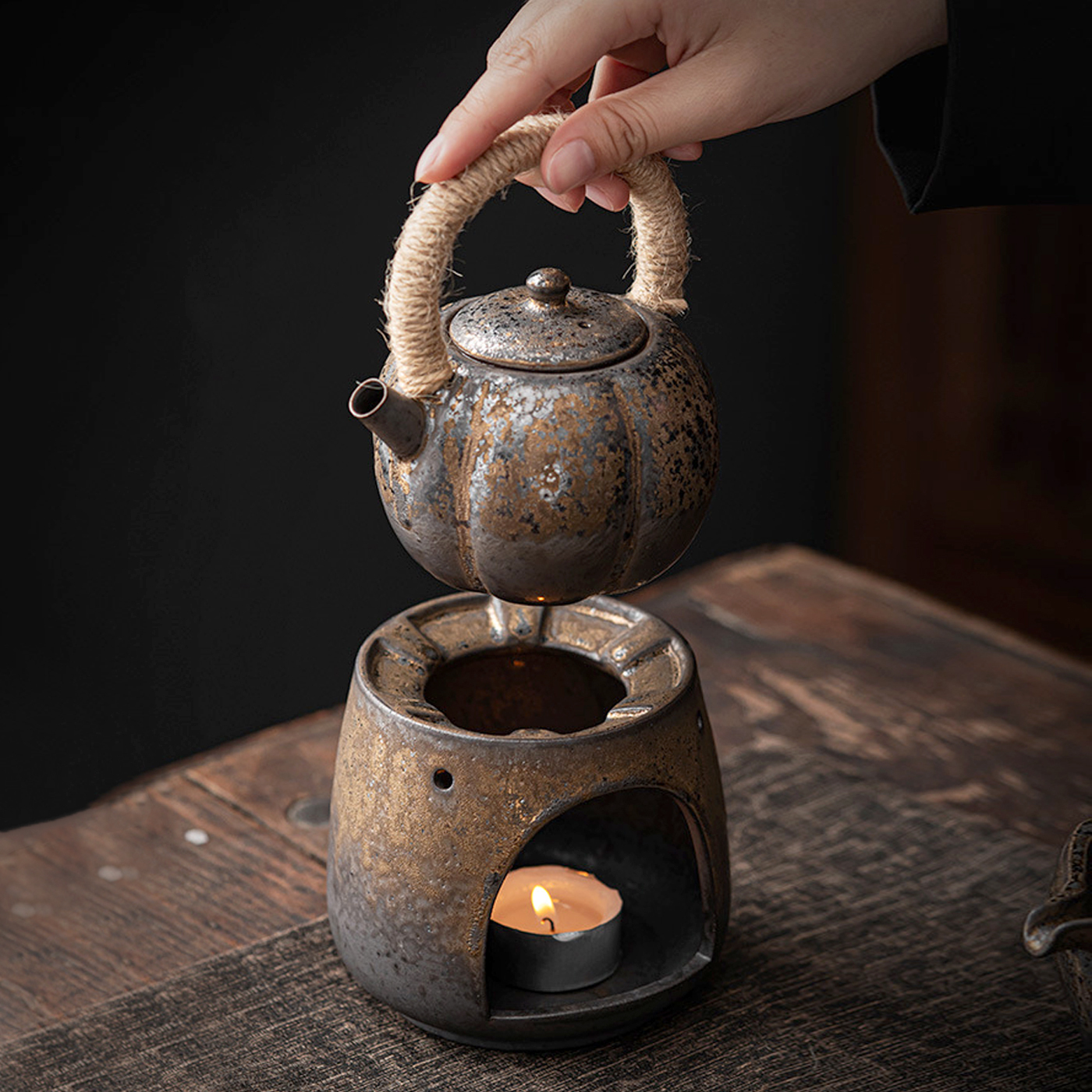 傳藝工坊- 『 南瓜壺溫茶器套組』茶壺溫茶器提樑壺