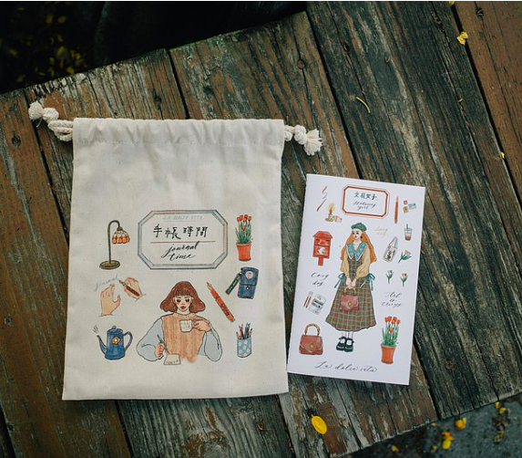 貝蕾帽女子 線裝筆記本 空白內頁｜甜蜜生活