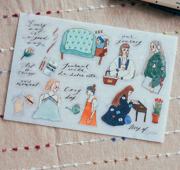 手帳女子的生活 轉印貼紙 二入一組｜甜蜜生活