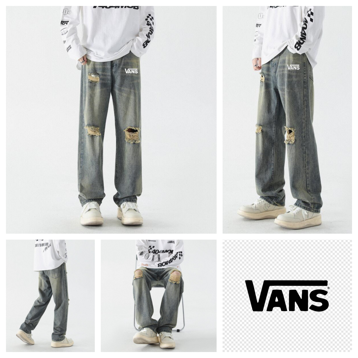 VANS海外限定破洞牛仔褲👖