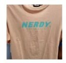 [S] NERDY BASIC BIG LOGO 1/2 SLEEVE T-SHIRT,PINK, SN224 (SN224)