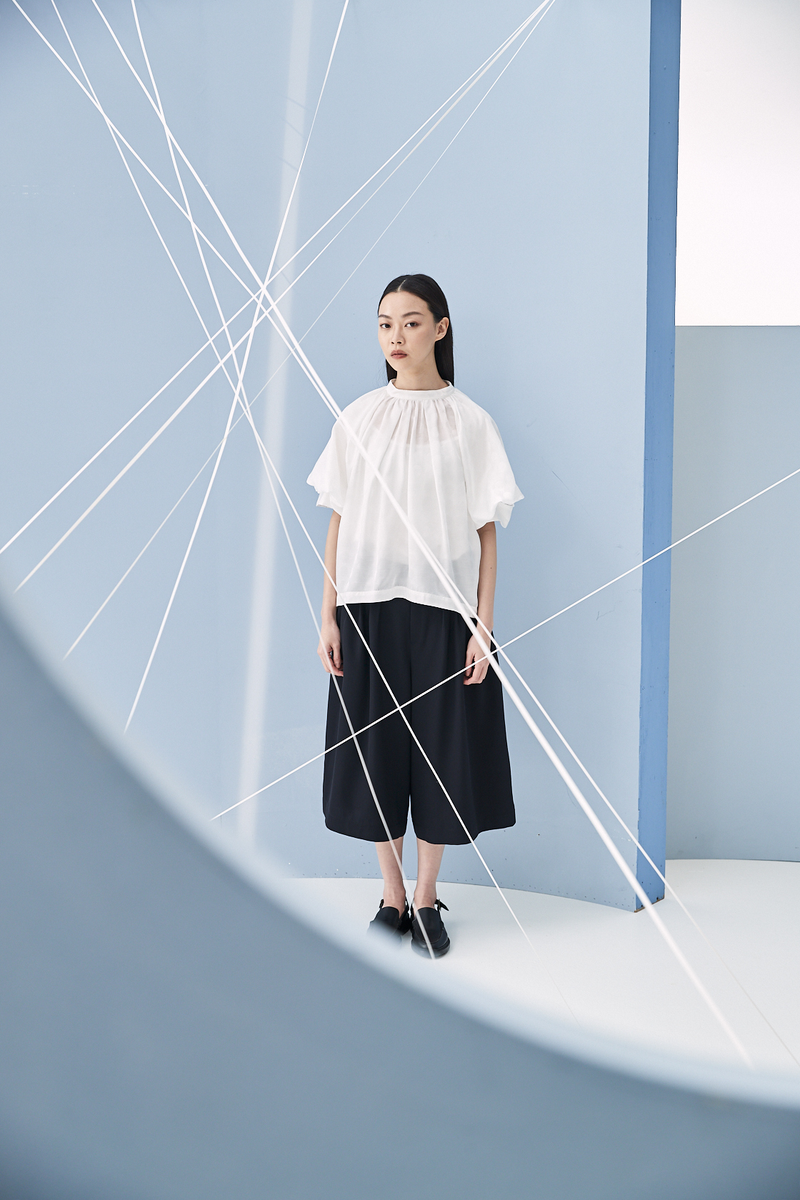 打摺壓線七分褲