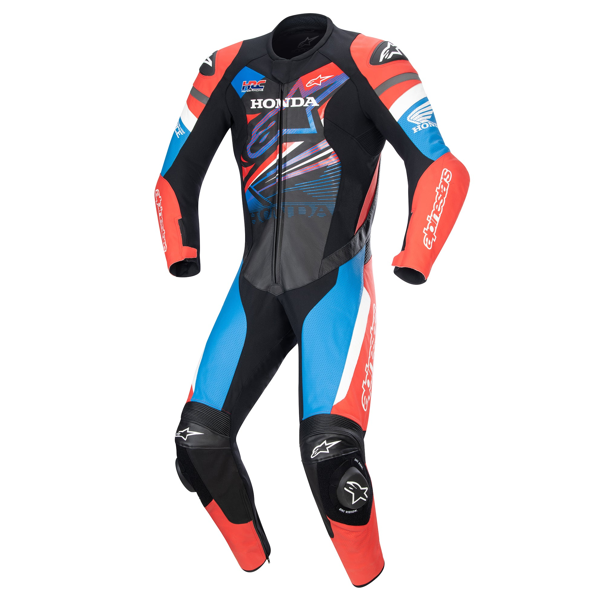 ALPINESTARS HONDA GP FORCE BLACK/BRIGHT RED/BLUE 黑亮紅藍 HRC 一件式 皮衣 連身皮衣