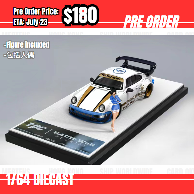 Pre Order-$180 TPC 1:64 RWB964 GT White EA w/figure [OD26/05]