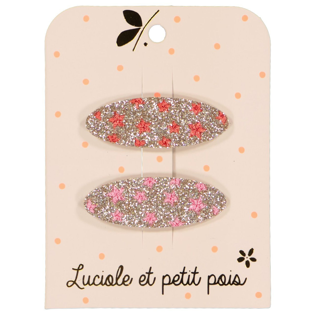 法國 Luciole et Petit Pois/ Starry hair clips Pink （一對）