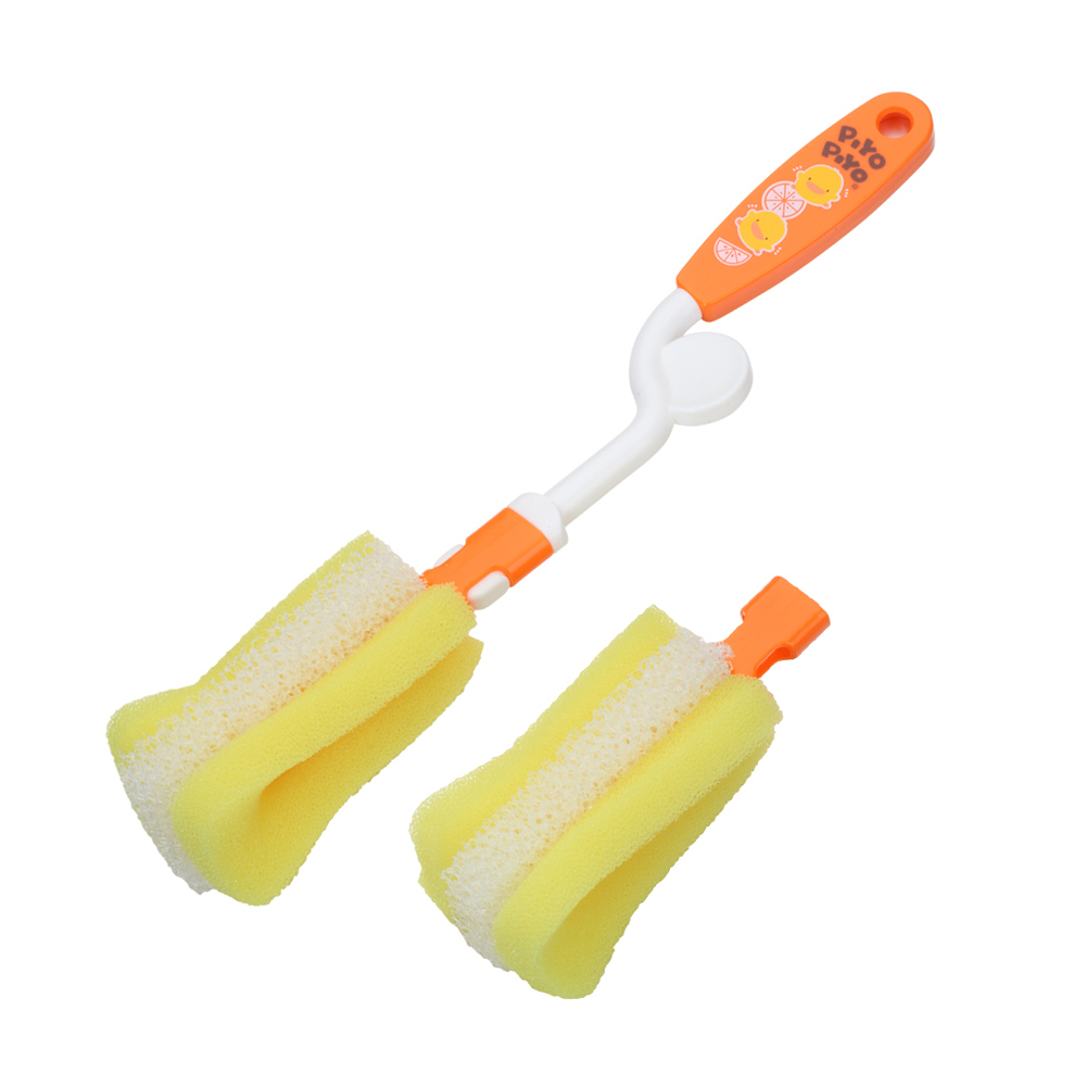 黃色小鴨 組合式旋轉泡棉奶瓶刷 (附替換刷頭1入)
