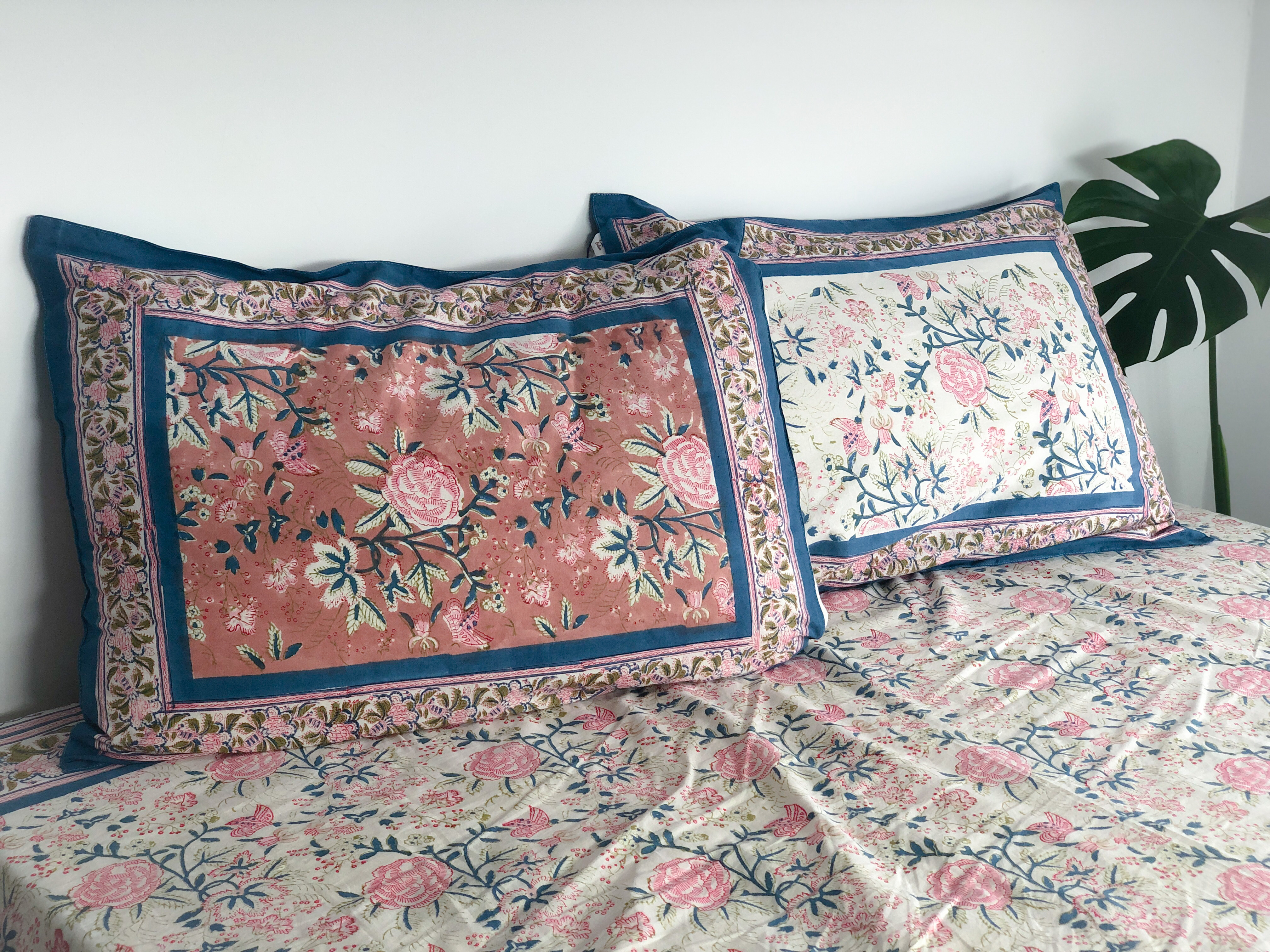 伊斯坦堡胭玫瑰  純棉蓋印枕套