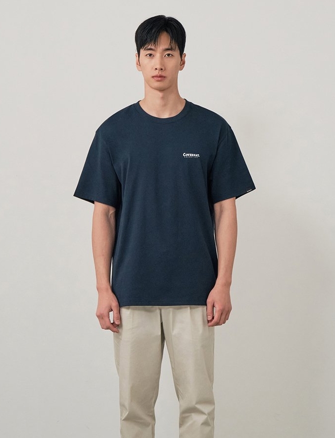 韓國代購 COVERNAT Essential Cool 棉質2件套 短袖 上衣 TEE 海軍藍 MAY-