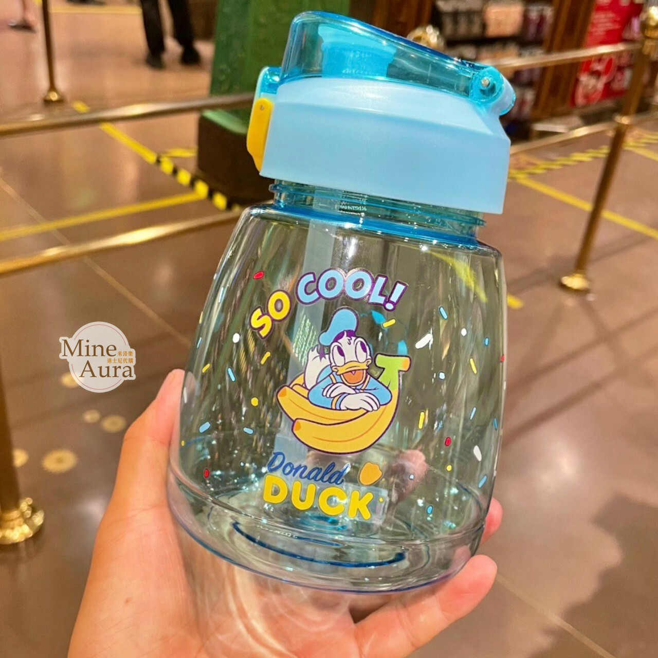 唐老鴨 Donald 大容量 胖胖壺 水壺 + 透明束口斜背袋 2入組 -上海迪士尼樂園