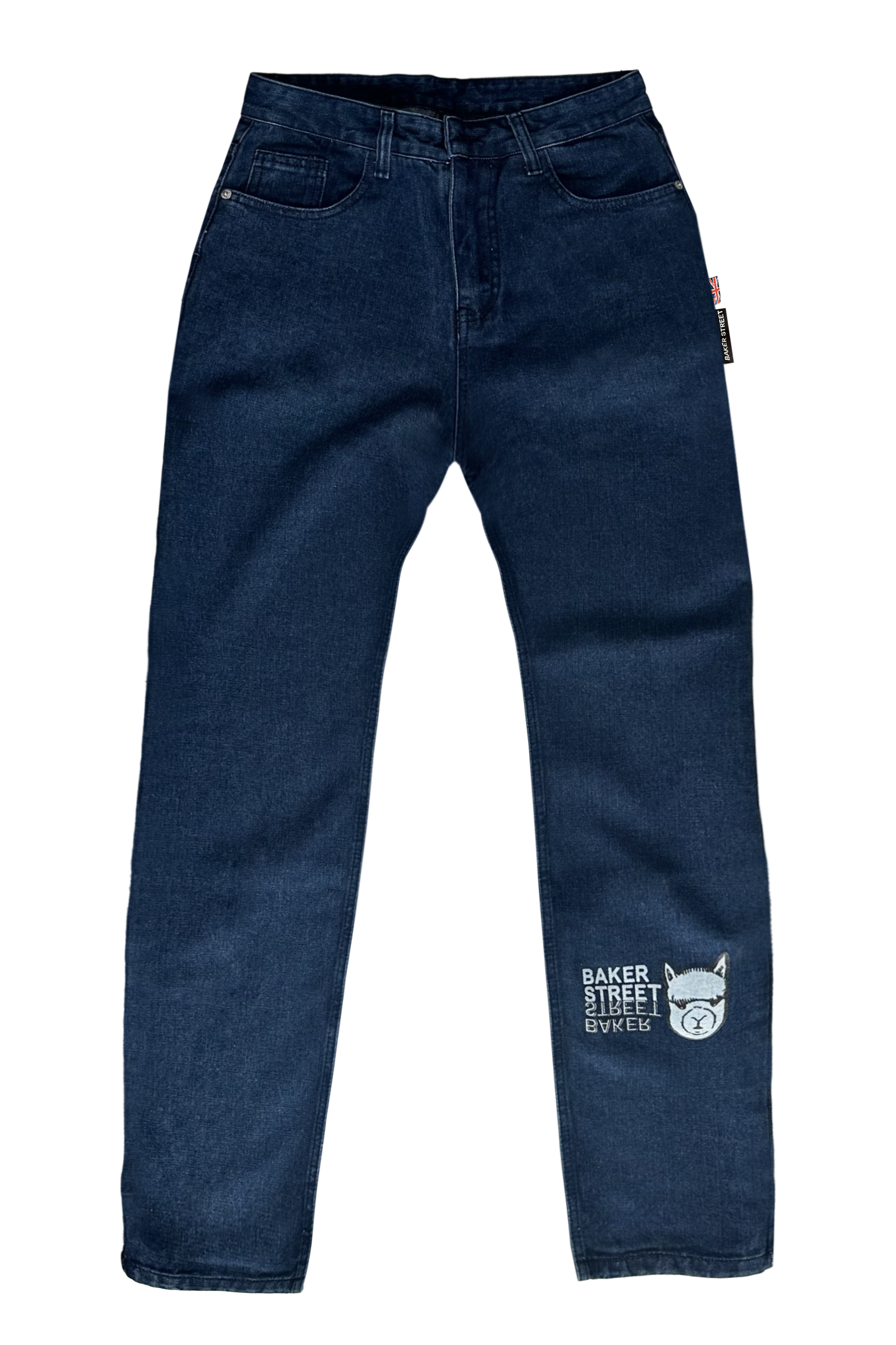 羊駝印花 直筒牛仔褲