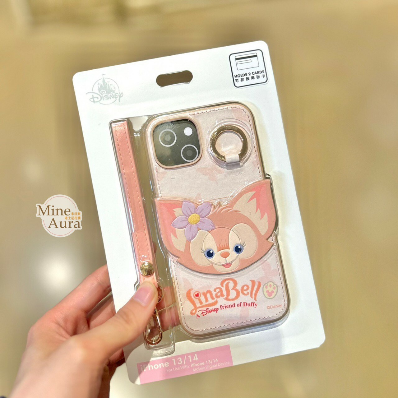 玲娜貝兒 Lina bell 大頭圖案造型 iphone13 14/iphone14 Pro 手腕帶 手機殼 保護套 -上海迪士尼樂園