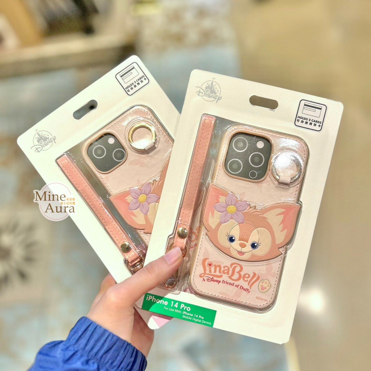 玲娜貝兒 Lina bell 大頭圖案造型 iphone13 14/iphone14 Pro 手腕帶 手機殼 保護套 -上海迪士尼樂園