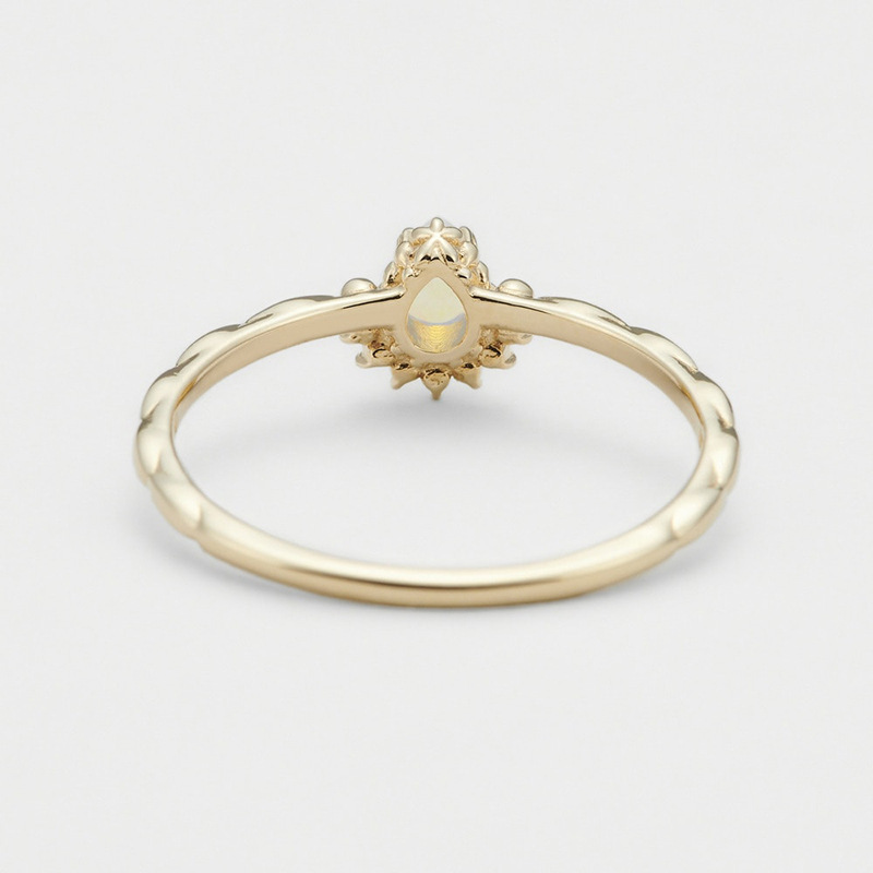 【輕奢】黃金時代-14K金+925純銀蛋白石、綠尖晶戒指