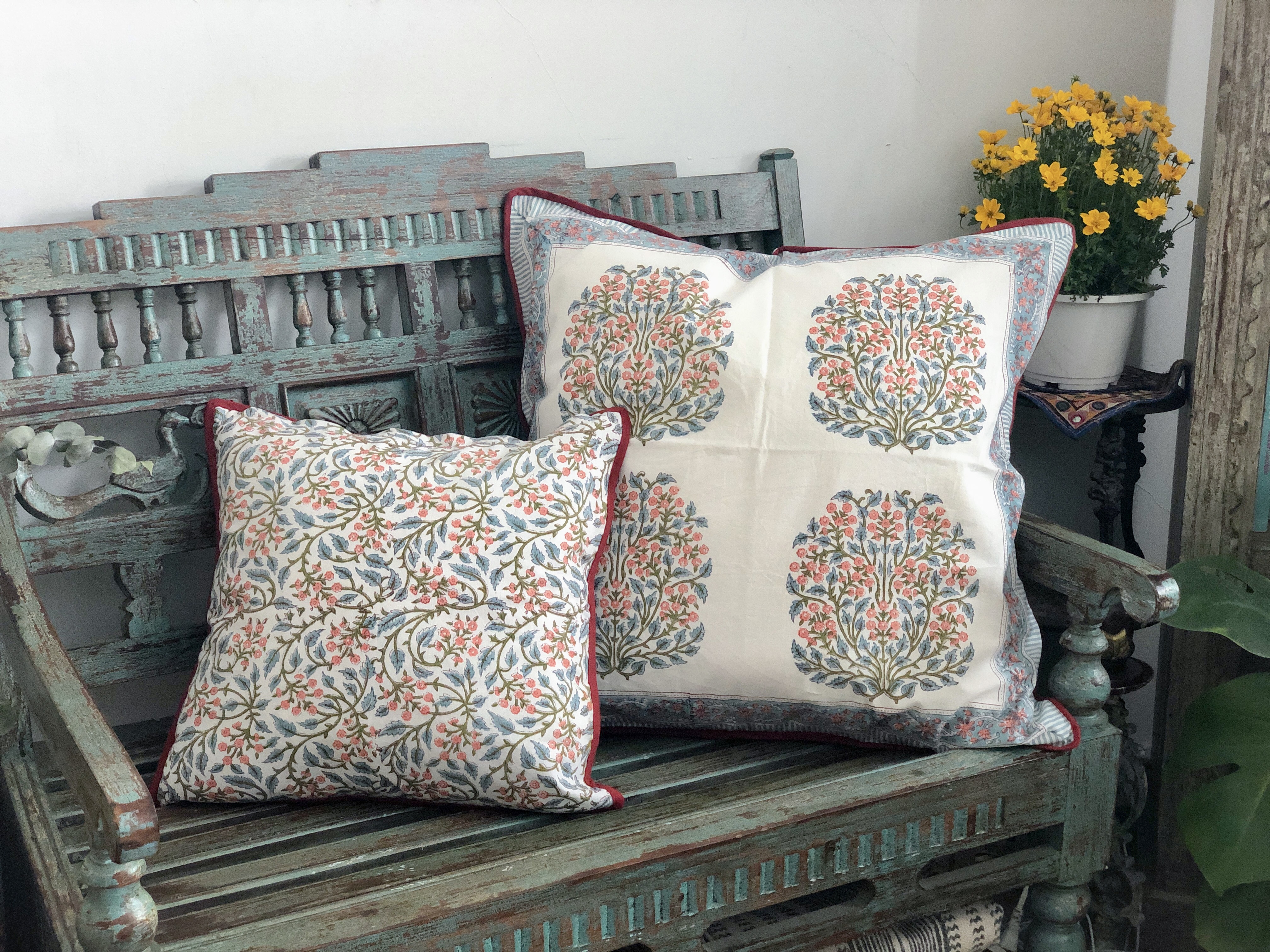 安瓦爾繁星  純棉蓋印抱枕套